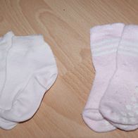 2 Paar Baby-Socken, hell-rosa, rutschfest