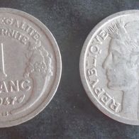 Münze Frankreich Alt: 1 Franc 1947 - B