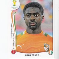 Panini Fussball WM 2014 Kolo Toure Elfenbeinküste Nr 225