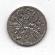 Münze Tschechoslowakei 50 Heller 1922