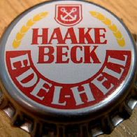 Haake Beck Edel Hell Bier Brauerei Kronkorken ca. 1980 silber Rand, neu in unbenutzt