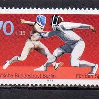 Berlin 1978, Mi. Nr. 0568 / 568, Sporthilfe, postfrisch #30346