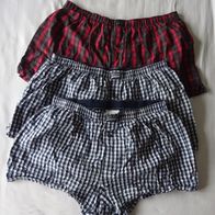 3 Stück Angelo Litrico Boxer Shorts blau bzw rot Gr. 7 / XL Baumwolle kariert