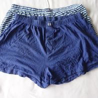 2 Angelo Litrico Jersey Boxer Shorts blau Baumwolle uni bzw gestreift Gr. XL