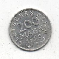Münze Deutsches Reich 200 Mark 1923 Alu