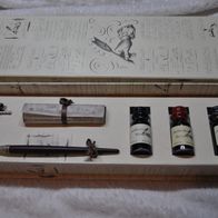 Kalligraphie Set in Geschenkverpackung mit Holzschreibfeder und Zubehör 0360 rot