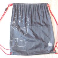 Turnbeutel Sportbeutel von Sparkasse dunkelgrau mit Nashorn 38 x 32 cm
