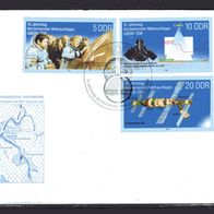 DDR 1988 10. Jahrestag des gemeinsamen Weltraumfluges UdSSR-DDR MiNr. 3170 - 3172 FDC