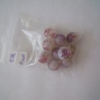 Acrylperle 14 mm mit Blumendruck 10 Stk.