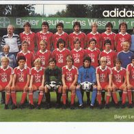 Adidas Mannschaftsbild Bayer Leverkusen Saison 1982