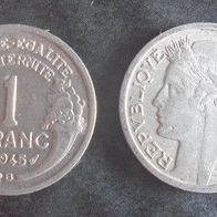 Münze Frankreich Alt: 1 Franc 1945 - B