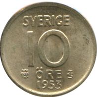 10 Öre Schweden Silber Münze