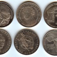 6 Münzen 10 Euro - UNC