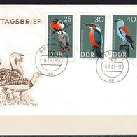 DDR 1967 Geschützte Vögel MiNr. 1275 - 1277 FDC gestempelt