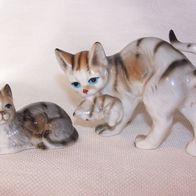 2 TILIA Porzellan Figuren - " Katzen "
