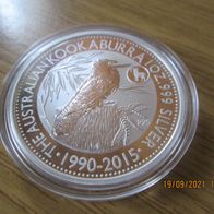 Kookaburra 2015, Privy Ziege, 1 oz 999 Silber, 1 Dollar, Originalkapsel,