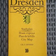 Original DDR Stadtplan Dresden + Begleitheft Straßenverzeichnis Tourist Verlag