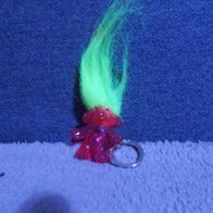 Schlüsselanhänger Roter Troll mit Grünem Haar gebraucht Hasbro