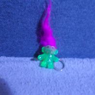Schlüsselanhänger Grüner Troll mit Pinkem Haar gebraucht Hasbro
