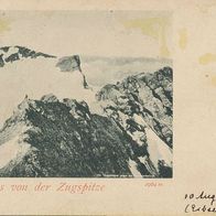 alte AK Gruss von der Zugspitze 1902, Zugspitzgrat gegen den Schneefernerkopf