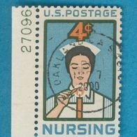 USA 1961 Mi.816 Krankenschwester mit Plattennummer sauber gestempelt