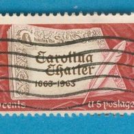 USA 1963 Mi.839 Carolina Charter mit Passverschiebung gest,