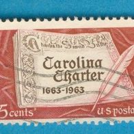 USA 1963 Mi.839 Carolina Charter mit Seitenrand gest,