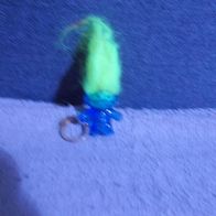 Schlüsselanhänger Blauer Troll mit Grünem Haar gebraucht Hasbro