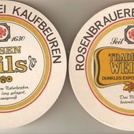 Bierdeckel Rosenbrauerei Kaufbeuren seit 1630 Rosen Pils unbenutzt