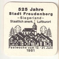 Bierdeckel Krombacher Pils 525 Jahre Freudenberg 1981