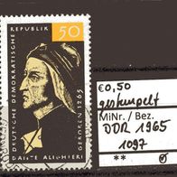 DDR 1965 700. Geburtstag von Dante Alighieri MiNr. 1097 gestempelt