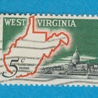 USA 1963 Mi.842 West Virginia mit Seitenrand gest,