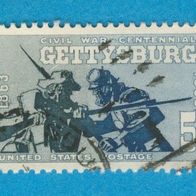 USA 1963 Mi.843 Schlacht von Gettysburg mit Nummerstempel.
