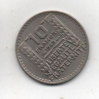 Münze Frankreich 10 Francs 1949