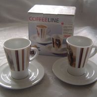 Espressotassen - Set von Rastal "COFFEELINE" NEU/ OVP