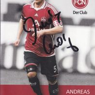 1. FC Nürnberg Autogrammkarte Andreas Wolf Co-Trainer 2014