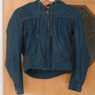 echter used-look! blaue Kunstlederjacke mit Kapuze von H&M Divided Gr 40