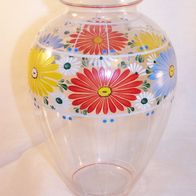 Alte, handbemalte Glas-Vase