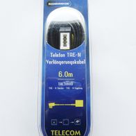 Bandridge - Telefon TAE-N 6m Verlängerungskabel. Nickel-Platin Contacte