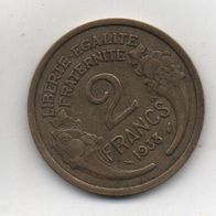 Münze Frankreich 2 Francs 1938