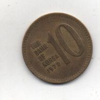 Münze Korea 10 Won Bank of Korea 1972