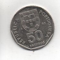 Münze Portugal 50 Escudos 1988