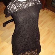 Spitzen Kleid schwarz gefüttert nagelneu Etikett 38