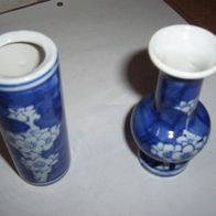 2x Vase Väschen blau ca. 10 cm Deko