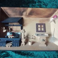 Wandbild 3D aus Holz Küchen-Szene