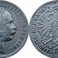 Österreich 1 Gulden / Florin 1879 Silber, Kaiser Franz Joseph I. (1848-1916)