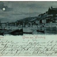Gruss aus Würzburg, Mondscheinkarte anno 1903