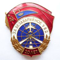 Für Unfallfreie Luftverkehrskontrolle 20 Jahre - UdSSR Abzeichen