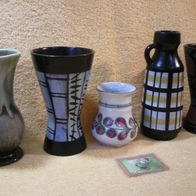 Konvolut Strehla Keramik Glasierte Vasen DDR Deko Retro Steinzeug Steingut Vase