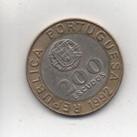 Münze Portugal 200 Escudos 1992